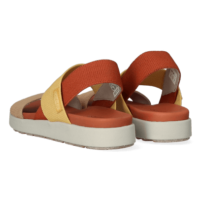 Elle Backstrap Damen Sandalen Fossil Orange/Silver Birch