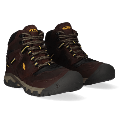 Ridge Flex Mid Herren Wanderschuhe Coffee Bean/Keen Yellow