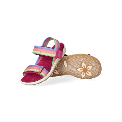Elle Backstrap Older Kids Sandalen Rainbow/Festival Fuchsia