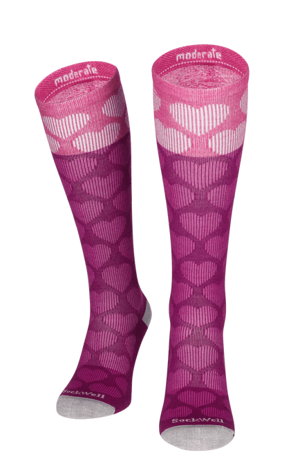 Heart Throb Damen Kompressionsstrümpfe 15-20 mmHg Violet