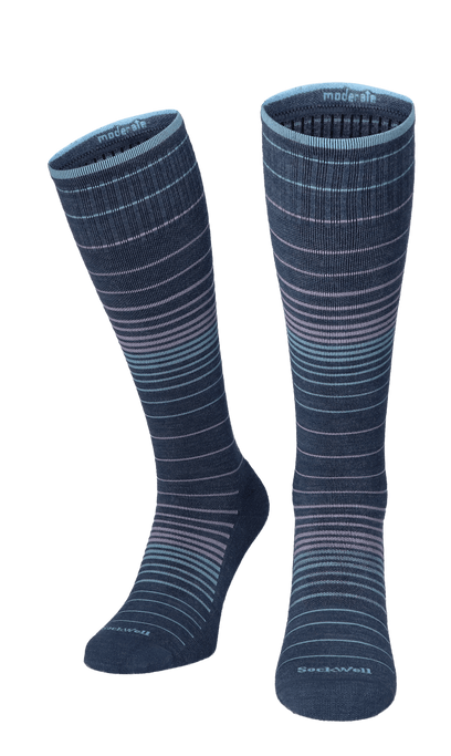 Full Stripe Damen Kompressionsstrümpfe 15-20 mmHg Denim