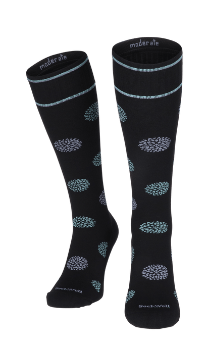 Full Bloom Damen Kompressionsstrümpfe 15-20 mmHg Black