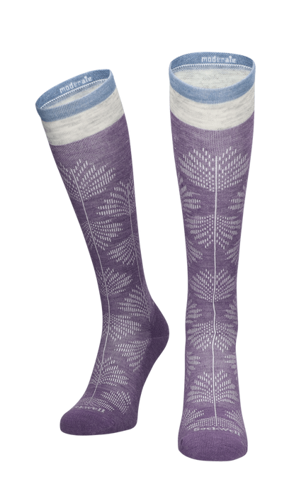 Full Floral Damen Kompressionsstrümpfe Klasse 1 Plum