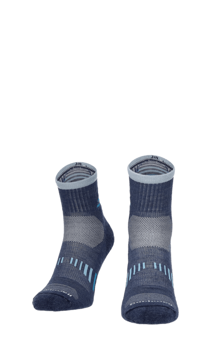 Ascend II Quarter Damen Wandersocken 15-20 mmHg Denim