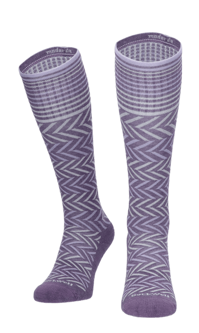 Chevron Damen Kompressionsstrümpfe 15-20 mmHg Plum