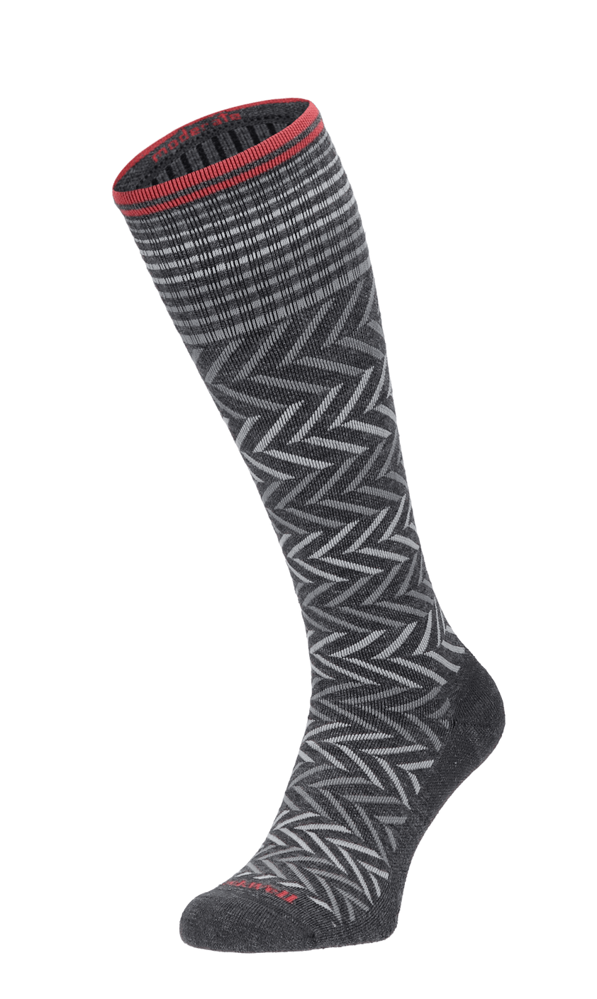 Chevron Damen Kompressionsstrümpfe 15-20 mmHg Charcoal