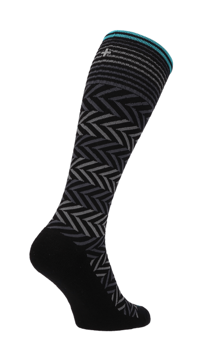 Chevron Damen Kompressionsstrümpfe 15-20 mmHg Black