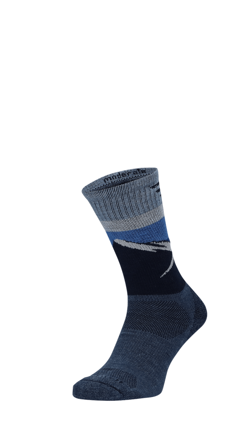 Modern Mountain Crew Herren Wandersocken Klasse 1 Denim