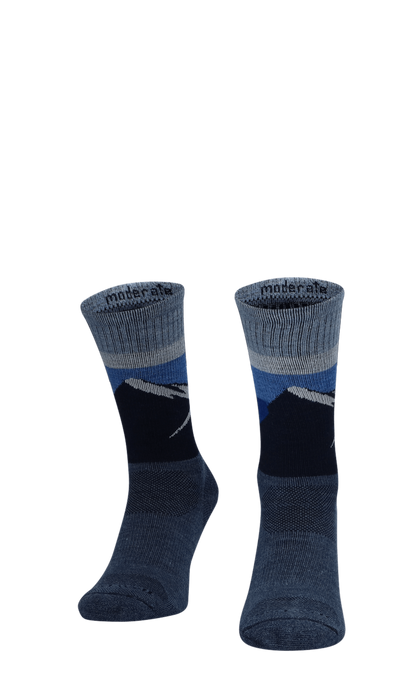 Modern Mountain Crew Herren Wandersocken Klasse 1 Denim