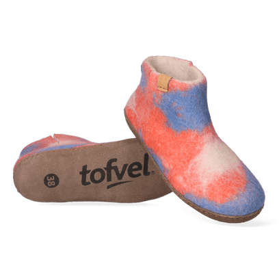 Mula Lungta Wollfilz-Pantoffel Red/White/Blue