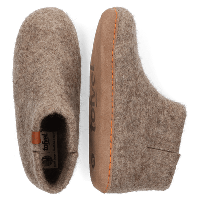 Mula Wollfilz-Pantoffel Marbled Brown