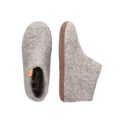 Luna Kids Wollfilz-Pantoffel Marbled Light Grey