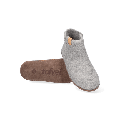 Luna Kids Wollfilz-Pantoffel Marbled Light Grey