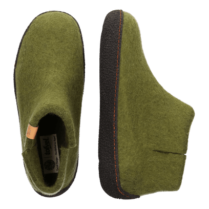 Rabara Wollfilz-Pantoffel Olive Green
