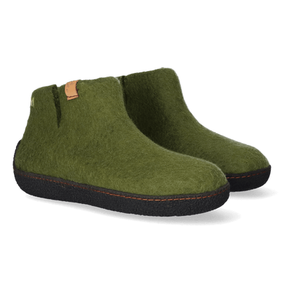 Rabara Wollfilz-Pantoffel Olive Green
