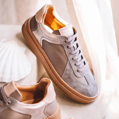 Aurea Damen Leder-Sneaker Taupe