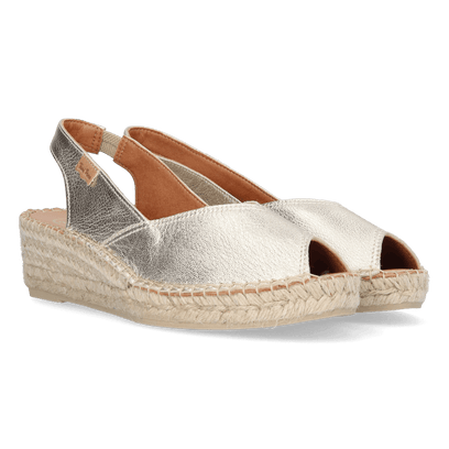 Bernia-P Damen Leder-Espadrilles Plati