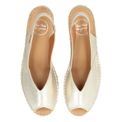 Bernia-P Damen Leder-Espadrilles Plati