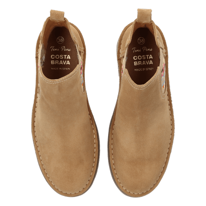Bisbal Damen Wildleder-Chelsea Boots Beige