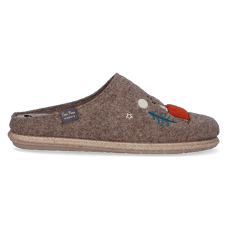 Charlie Herren Filz-Hausschuhe Beige