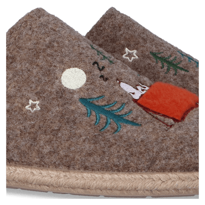 Charlie Herren Filz-Hausschuhe Beige
