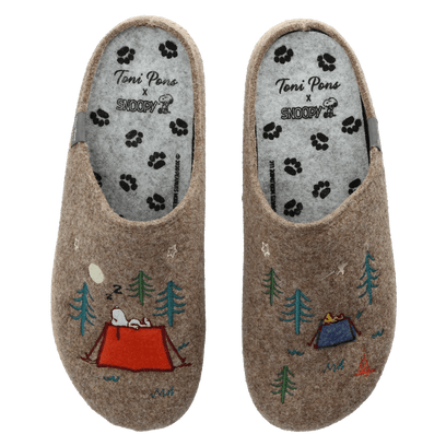 Charlie Herren Filz-Hausschuhe Beige