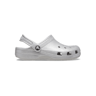 Classic Glitter Clogs Kids Silver