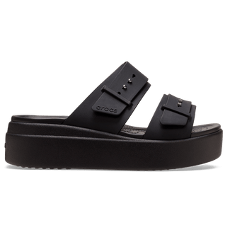 Brooklyn Buckle Low Wedge Damen Pantoletten Black
