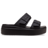 Brooklyn Buckle Low Wedge Damen Pantoletten Black