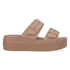 Brooklyn Buckle Low Wedge Damen Pantoletten Latte