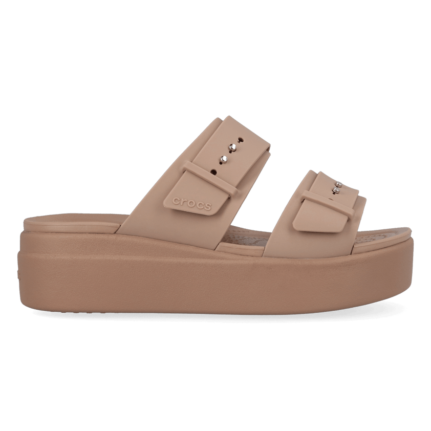 Brooklyn Buckle Low Wedge Damen Pantoletten Latte