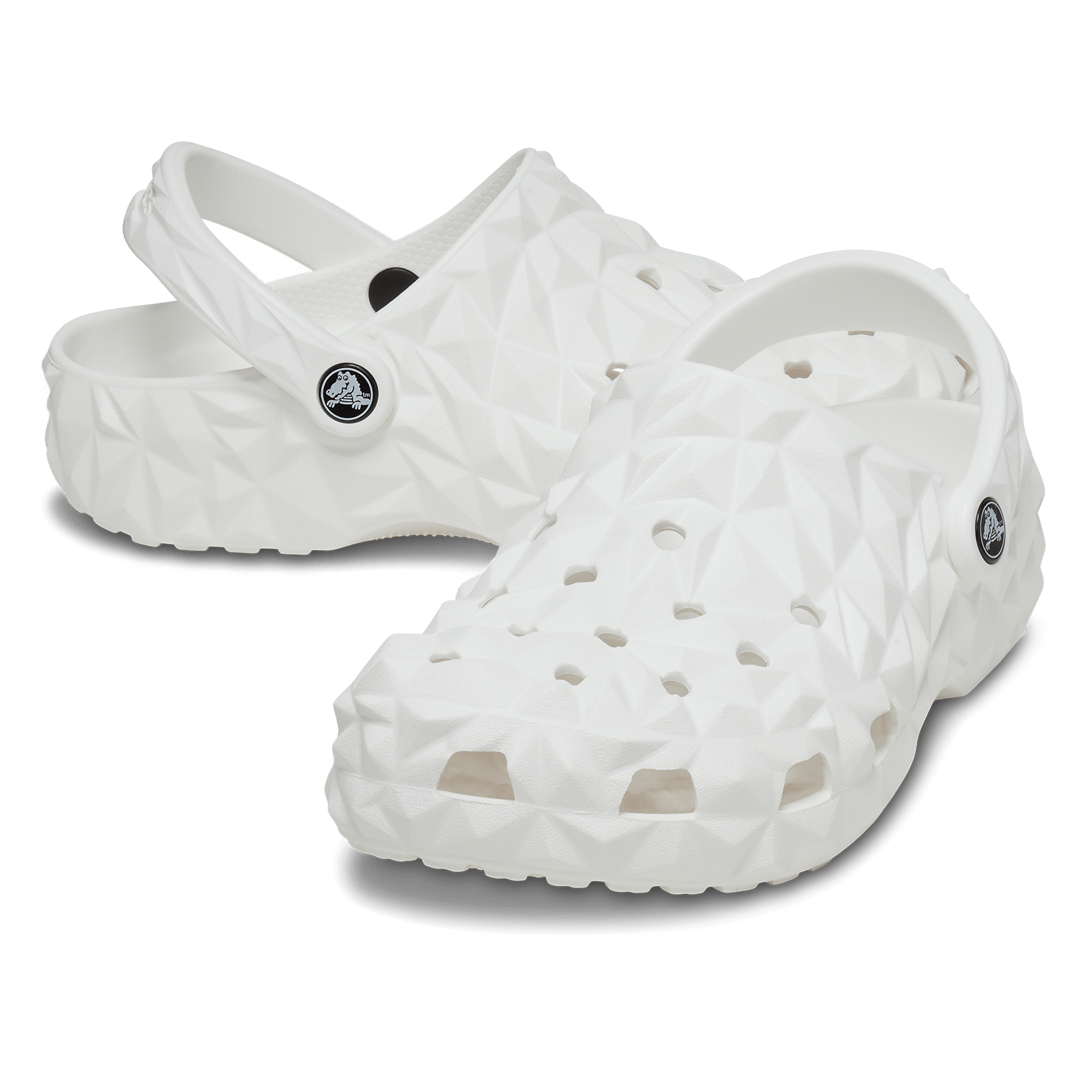 Classic Geometric Clogs White