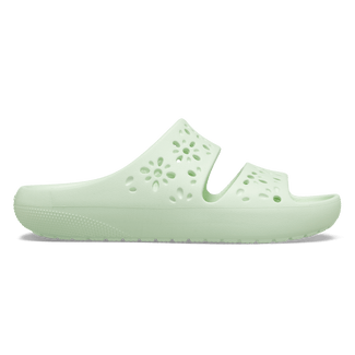 Classic Floral Cut Out Pantoletten Jade Tint