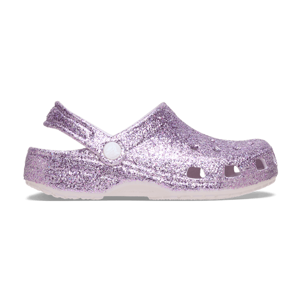 Classic Chunky Glitter Clogs Kids Grape Ice