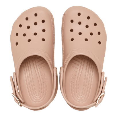 Classic Metallic Buckle Clogs Blush