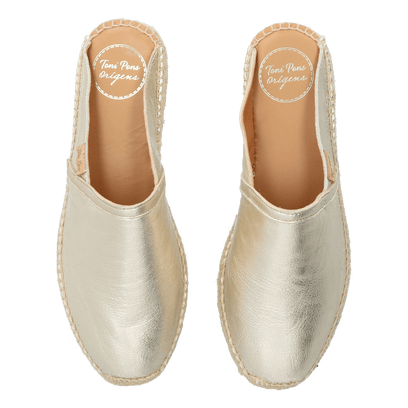 Denise-P Damen Leder-Espadrilles Plati
