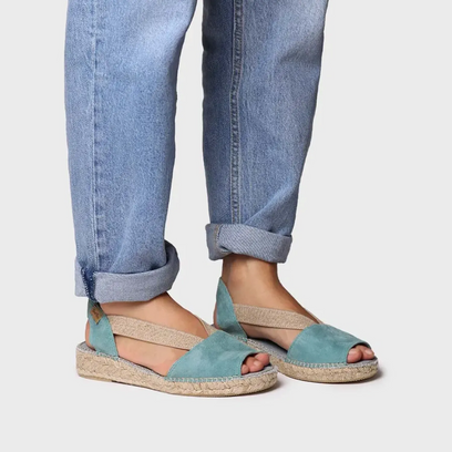 Ella Damen Espadrilles Suede Aqua