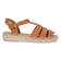 Emma Damen Leder-Espadrilles Nougat