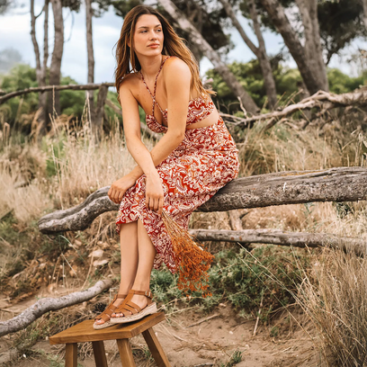 Emma Damen Leder-Espadrilles Nougat