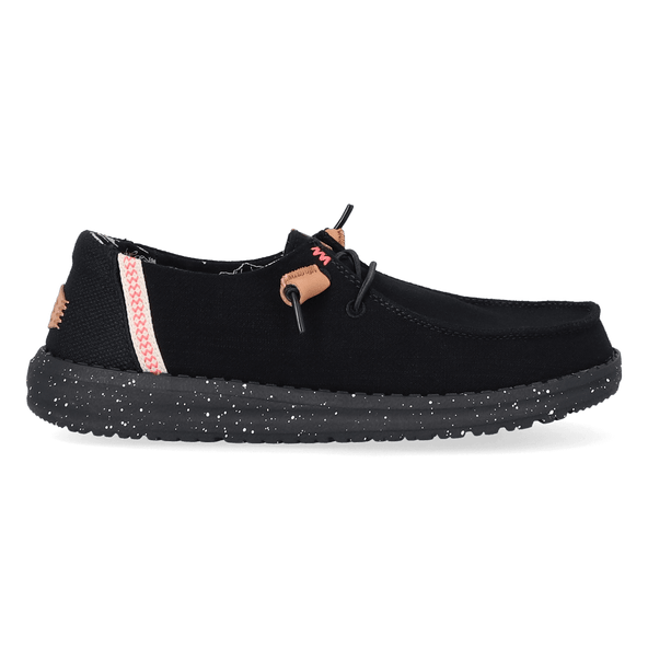 Wendy Washed Canvas Dames Halbschuhe Black