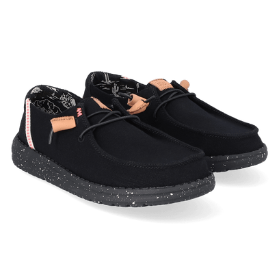 Wendy Washed Canvas Dames Halbschuhe Black