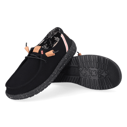 Wendy Washed Canvas Dames Halbschuhe Black