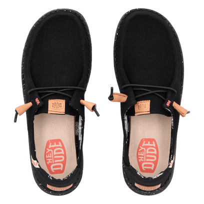 Wendy Washed Canvas Dames Halbschuhe Black