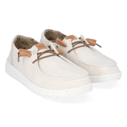 Wendy Washed Canvas Dames Halbschuhe Cream