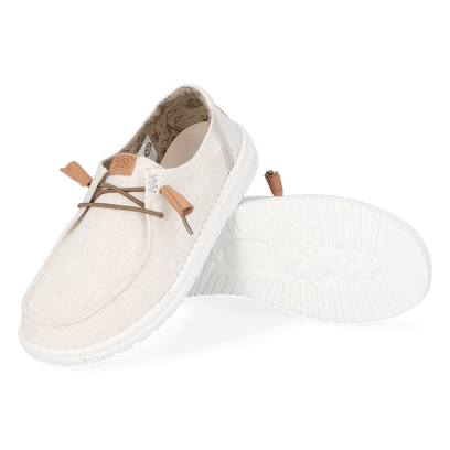 Wendy Washed Canvas Dames Halbschuhe Cream