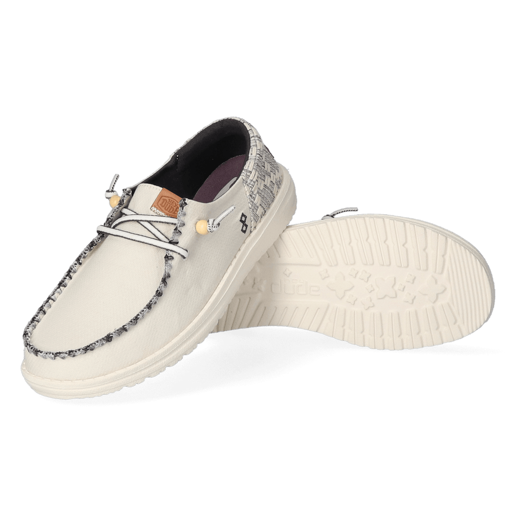 Wendy Funk Jacquard Damen Halbschuhe White