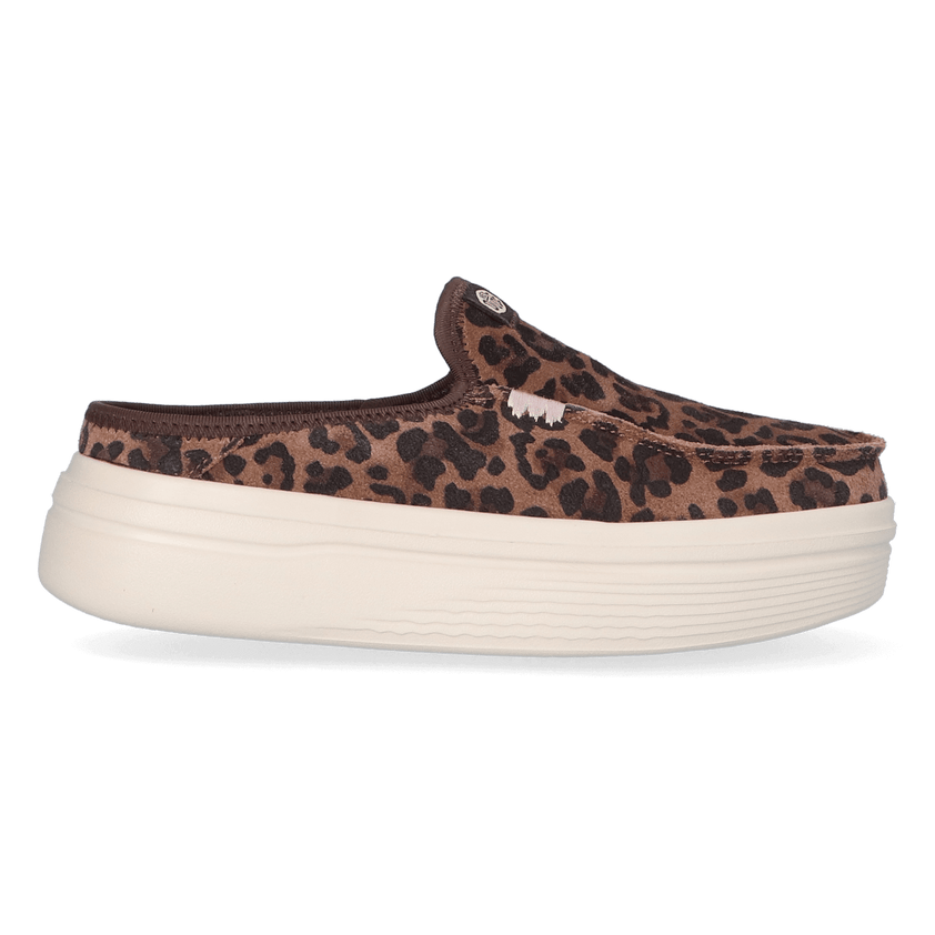Austin Lift Classic Damen Wildleder-Halbschuhe Brown Leopard