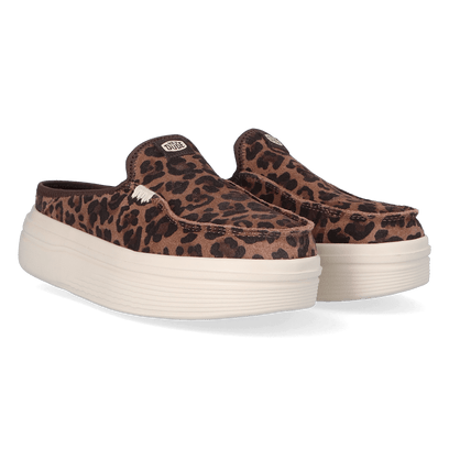Austin Lift Classic Damen Wildleder-Halbschuhe Brown Leopard
