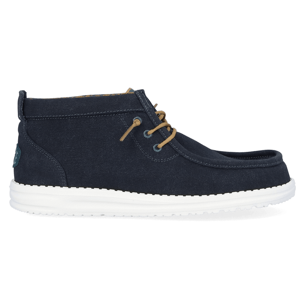 Wally Mid Waxed Canvas Herren Halbschuhe Navy