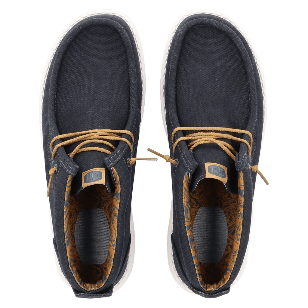 Wally Mid Waxed Canvas Herren Halbschuhe Navy